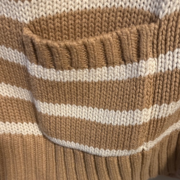 J. Crew Women's Camel and Natural Heritage cotton Striped Cardigan - Picture 6 of 10